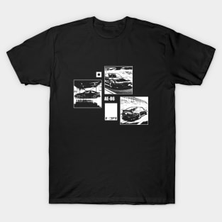 TOYOTA COROLLA AE86 LEVIN Black 'N White Archive (Black Version) T-Shirt